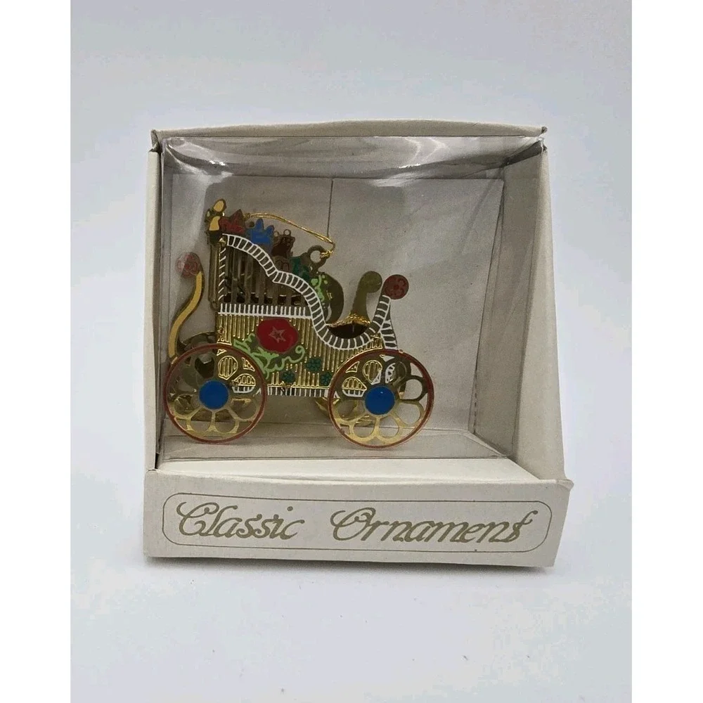 Vintage Polished Brass Sleigh‎ Santa's Sled Ornament